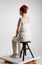 Woman White Slim Female Studio Poses